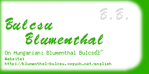 bulcsu blumenthal business card